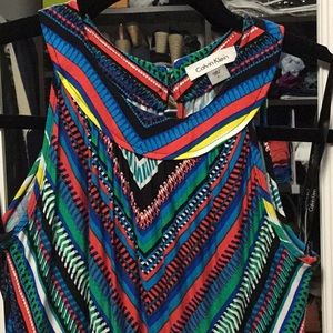 Colourful herring bone style maxi dress!